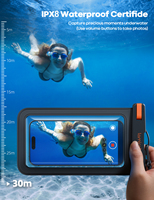 Étui étanche pour téléphone Lamicall PRAB02 IPX8, grande taille 7,5 pouces, sac étanche, support sous-marin pour smartphone, natation, plage, piscine