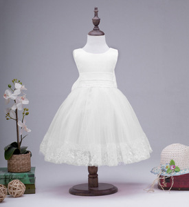 Robe de princesse pour enfants, robe de demoiselle d'honneur blanche, robes de demoiselle d'honneur pas chères - Product Image 1