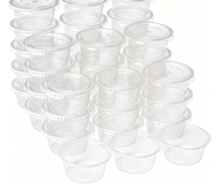 Gobelet transparent multi-capacités avec contour personnalisé pour sauces, condiments et emballages de restauration à emporter