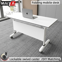 Bureau d'étude moderne pliable et extensible, durable et écologique, avec roulettes, tables modulaires pour salles de classe intelligentes (5-10 ans)