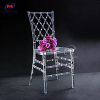 Chaises de banquet Chiavari en résine acrylique à dossier croisé pour événements, mariages et hôtels – Vente en gros