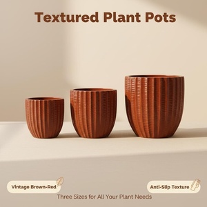 Pots de fleurs en céramique au design classique et moderne, durables, pour l'intérieur et l'extérieur, avec trous de drainage, finition émaillée, vente en gros - Product Image 3
