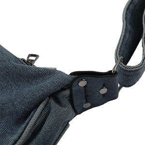 Kore Modası Yıkanmış Kot Çapraz Askılı Çanta Kadın Minimalist Mantı Şeklinde Omuz Çantası Günlük Kullanım Trend Şık - Product Image 3