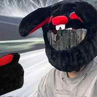 CQHZJ 70 Styles Housse de casque Crazy Fun Rabbit, capuchon anti-poussière facile à installer pour casque de moto