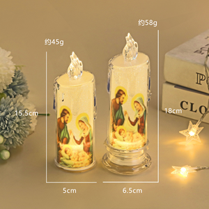 <span class=keywords><strong>Bougie</strong></span> Pilier <span class=keywords><strong>LED</strong></span> Sans Flamme en Plastique à Motif Personnalisable <span class=keywords><strong>pour</strong></span> les Fêtes de Pâques, les Cimetières et les Chapeaux - Product Image 5