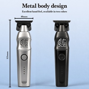 Tondeuse à cheveux professionnelle, corps métallique, lame en céramique, 1500 mAh, pour <span class=keywords><strong>barbier</strong></span>, toilettage masculin, tondeuse électrique, rasoir, tondeuse à effiler - Product Image 2
