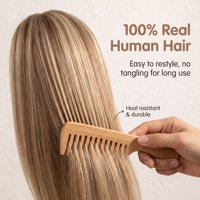 Topper capillaire mono base standard européen, best-seller, blond clair avec racines plus foncées, base en soie effet cuir chevelu réel