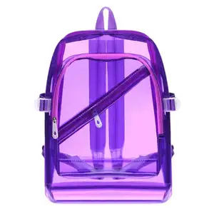 Fashion Hologram Laser Transparent Backpack Waterproof PVC Clear Plastic Daily Backpack Mini Teenager Girls notebook School Bag