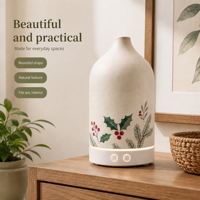 Diffuseur d'arômes de bureau Fanel à brancher, motif houx en céramique, 0,5 L, fonctionnement silencieux pour petits espaces, bureau - Option cadeau OEM