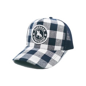 Gorro de camionero bordado personalizado parche de cuero de registro 100% algodón acrílico 5 paneles de alto perfil lado del campo gorras de camionero sombreros - Product Image 6