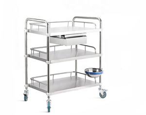 Chariot de traitement médical de conception moderne de chariot de secours d'hôpital d'acier inoxydable avec des caractéristiques multiples de roues abordables - Product Image 5