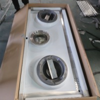 Cuisinière professionnelle en acier inoxydable pour restaurant, 2 brûleurs, 1 réchaud, avec coupure automatique de flamme, allumage électronique, alimentation au gaz