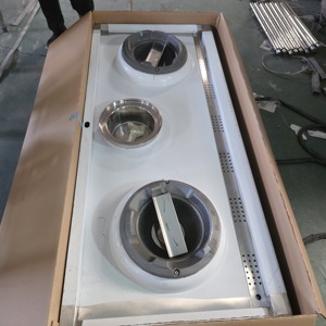 Estufa para Wok de Acero Inoxidable para Cocina Comercial de Restaurante con 2 Quemadores y 1 Calentador, Apagado Automático de Llama, Encendido Electrónico, a <span class=keywords><strong>Gas</strong></span> - Product Image 5
