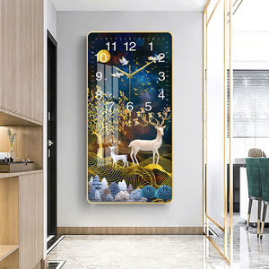 Restaurante Homedecor impresiones modernas póster paisaje animales cristal porcelana imagen reloj marco lujo pared arte reloj <span class=keywords><strong>pintura</strong></span> - Product Image 2