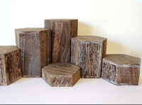 Risers hexagonaux en bois pour présentoir de bijoux et d'accessoires, Risers d'exposition en bois accessoires Photo