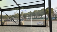 Tente de réception transparente en aluminium à toit transparent en forme de A pour événements en plein air, mariages, fêtes, expositions