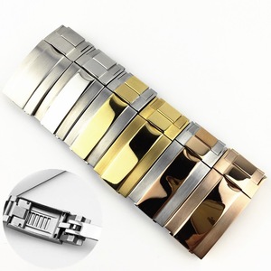 อุปกรณ์เสริมของนาฬิกาสายนาฬิกาข้อมือสแตนเลสสตีลแข็งสามารถปรับขนาดได้สำหรับ Rlex 16มม. - Product Image 2