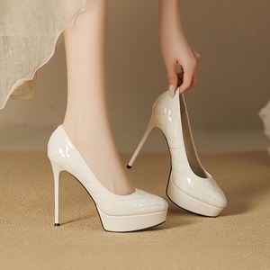 Party Runway Pointy-toe Stripper Stiletto Pole Dance Plataforma poco profunda Bomba de gran tamaño Nightclub Red Sexy Fetish Shoes - Product Image 3