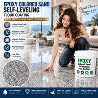 Revêtement de sol époxy autolissant effet marbre brillant, haute dureté, certifié RoHS, pour garage et sous-sol, vente en gros usine, OEM