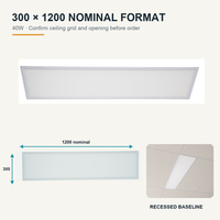 Plafonnier LED commercial 300x1200 40W à éclairage périphérique Opale standard
