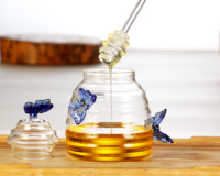 Pot à miel en verre borosilicate avec agitateur, récipient à confiture, couvercle papillon, rangement pour cuisine et table