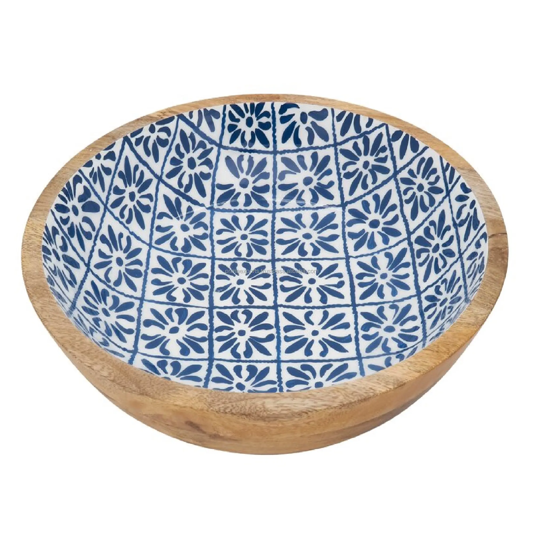 미국 및 유럽 스타일 현대 모양 에나멜 및 스티커 인쇄 나무 그릇 서빙 및 장식 웨딩 모래 이벤트 그릇