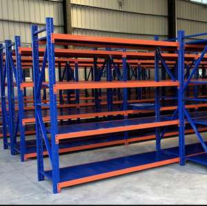 מסגרת אחסון פלדה מהודנת כבדה עם מדפי מתכת תמיכה חזקה משמש במחסנים. - Product Image 5