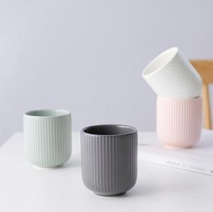 200ml runde gestreifte Porzellan Kaffee Cafe Milch Wasser Tasse Keramik Tee tassen Tasse ohne Griff - Product Image 1