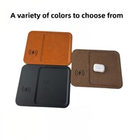 Nouveau Plateau de Recharge Sans Fil 3-en-1 15W, Boîte de Rangement à Motif Cuir, Organisateur de Bureau, Vente en Gros, Cadeau d'Anniversaire YS-21 Fabriqué [Origine]
