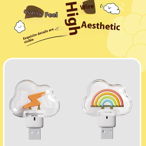 Phim hoạt hình mini <span class=keywords><strong>Lightning</strong></span> Led nightlight xách tay ABS Home Plug-in với bảo vệ mắt mềm mại ấm áp ánh sáng trắng thiết kế hiện đại - Product Image 5