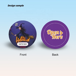 Free Design Round Shape Sample Halloween Surprise Pull Tab Game Tickets with Professional Variable Data Printing - Product Image 3