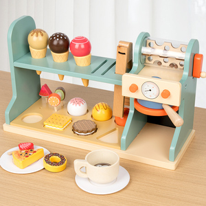 Juego de simulación para niños, <span class=keywords><strong>juguete</strong></span> de helado de simulación, máquina de café de madera, <span class=keywords><strong>cafetera</strong></span> de <span class=keywords><strong>juguete</strong></span> - Product Image 4