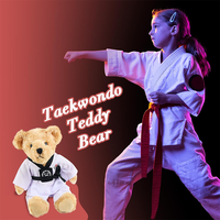 Houwsbaby Ours en peluche Taekwondo, ours en peluche Karaté, ours en peluche Arts martiaux, cadeaux adorables pour les enfants de Taekwondo