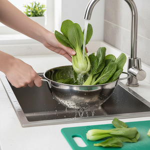 Colador de Acero Inoxidable Grande, Cesta de Drenaje para Cocina, Lavabo para Lavar Frutas, Duradero, Solo Lavar a Mano - Product Image 2