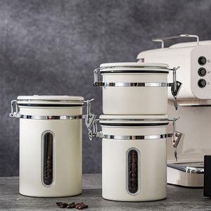 กระป๋องเก็บกาแฟสแตนเลสแบบมีหน้าต่างใส ฝาปิดสุญญากาศ 1.8 ลิตร พร้อมตัวติดตามวันที่แบบหมุนได้  โลโก้สั่งทำได้ - Product Image 1