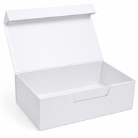 Boîte de rangement de documents A4 blanche à fermeture magnétique, en carton rigide, avec logo personnalisé, pour l'organisation du bureau, cadeau d'entreprise, vente en gros