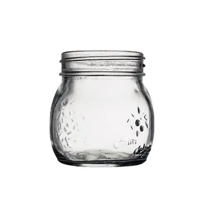 Berlin-Mini tarro redondo de vidrio para almacenamiento de alimentos, tarro de vidrio con capacidad personalizada de 300ml