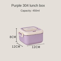 Boîte à lunch carrée isotherme en acier inoxydable, conservation de la chaleur, conservation de la fraîcheur, capacité de 500 à 1000 ml, design portable et hermétique pour le bureau