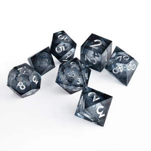 Precio de fábrica Nuevo diseño Ojo Núcleo líquido Dados Juego de dados poliédricos RPG Dungeons & Dragons borde afilado DND Juego de dados de resina - Product Image 6