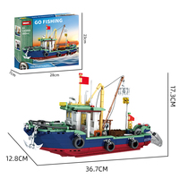 Woma Toys C0356A 582 pièces bateau de pêche bricolage bloc modèle éducatif ABS PC jouet ensemble prêt expédition CPSIA et ASTM conforme