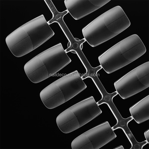 Ongles artificiels carrés souples en gel, ultra-fins, avec ligne de positionnement, 15 tailles, partie cuticule mate, pré-limés, pour salon - Product Image 4