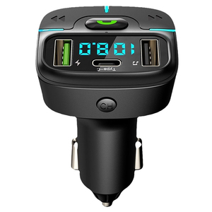 เครื่องส่งสัญญาณบลูทูธ 5.3 FM พร้อมพอร์ตชาร์จเร็ว PD Type-C ช่อง USB คู่ รองรับแฮนด์ฟรี เล่นเพลงจากแฟลชไดรฟ์ในรถยนต์ โมดูเลเตอร์ MP3 - Product Image 5