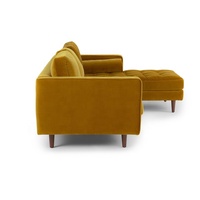 Modernes Getuftetes L-förmiges Stoffsofa Ecksofa mit Rechter Armlehne Abnehmbarer Bezug 3-Sitzer für Esszimmer Schlafzimmer Wohnzimmer Apartment Fitnessraum