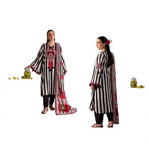Colección Gul Ahmed Bagheecha de 3 piezas de trajes de tela estampada y bordada. |   Ropa de Mujer Paquistaní al por Mayor - Product Image 1