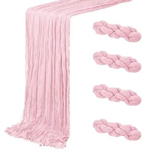 Camino de Mesa Decorativo para Bodas, Fiestas y Comedores, de Poliéster Arrugado, Suave, Duradero, Minimalista, Moderno, Bohemio y Rústico, en Varios Tamaños - Product Image 1