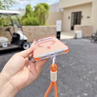 Coque de téléphone antichoc magnétique à chargement sans fil avec bracelet coloré dégradé antidérapant pour iPhone 18 17 Pro Max