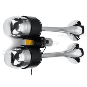 Kit de klaxon électrique à double trompette 500DB, klaxon à air chromé puissant, haut-parleur 12V/24V pour accessoires de train, camion, poids lourd - Product Image 6