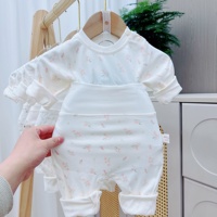 Ensemble de pyjamas pour bébé 100% coton à taille haute, vêtements d'intérieur pour nouveau-nés, automne-hiver, pour filles et garçons de 0 à 3 ans