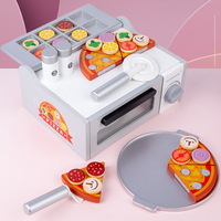 Simulation de four à Pizza en bois, trancheur de Pizza cuisine maison de jeu jouets éducatifs pour enfants de 3 à 6 ans