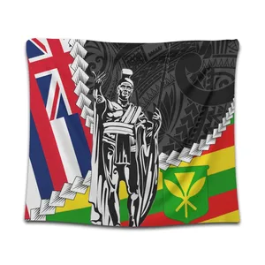 Распродажа, настенный Декор для дома, роскошный, на заказ, с двумя флагами, канака маоли, король, полинезийский настенный гобелен, Тканое одеяло